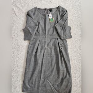 J.Crew Women Gray Casual Wool Dress Size 14 Long Sleeve NWT